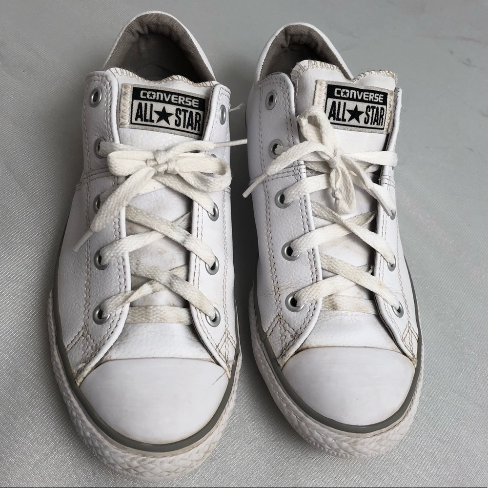 Converse All Star white leather low top sneakers